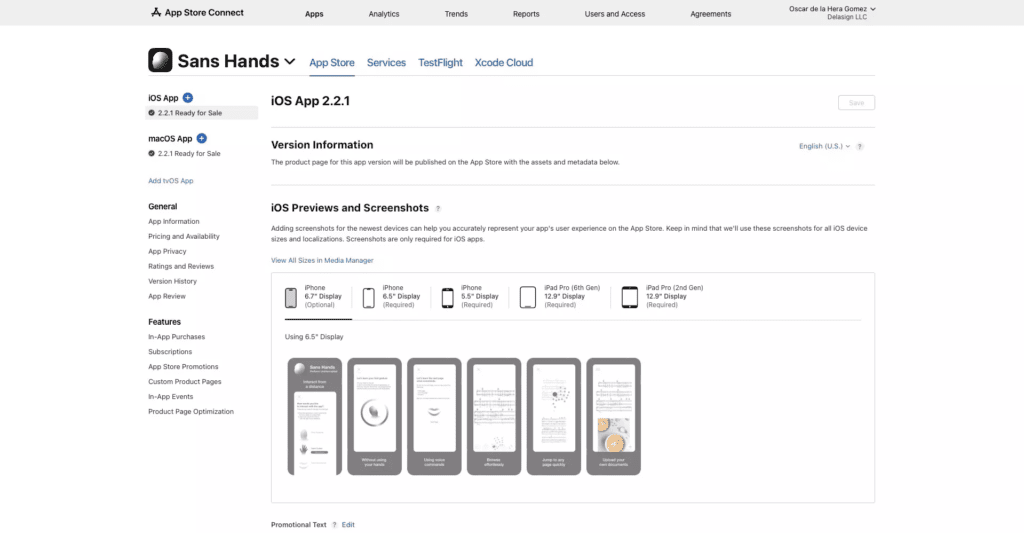 landing app with mobile preview