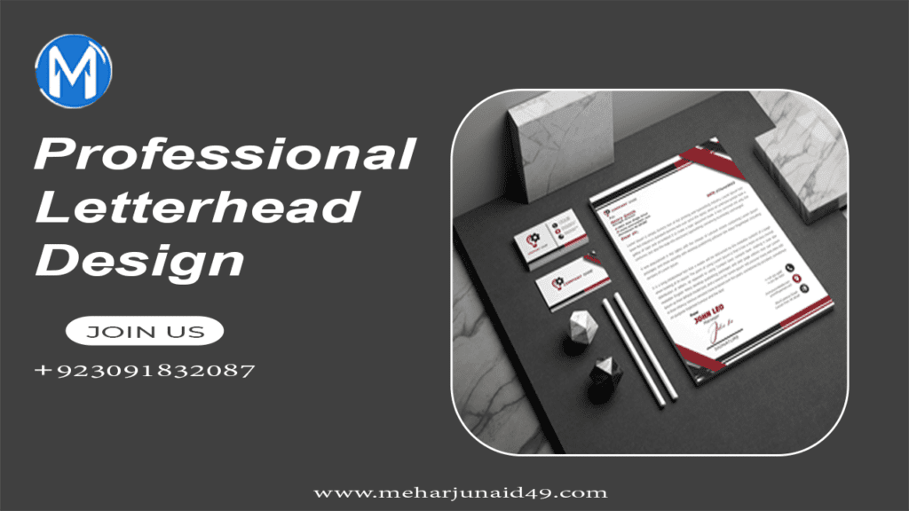 black and white professional letterhead having decent design
