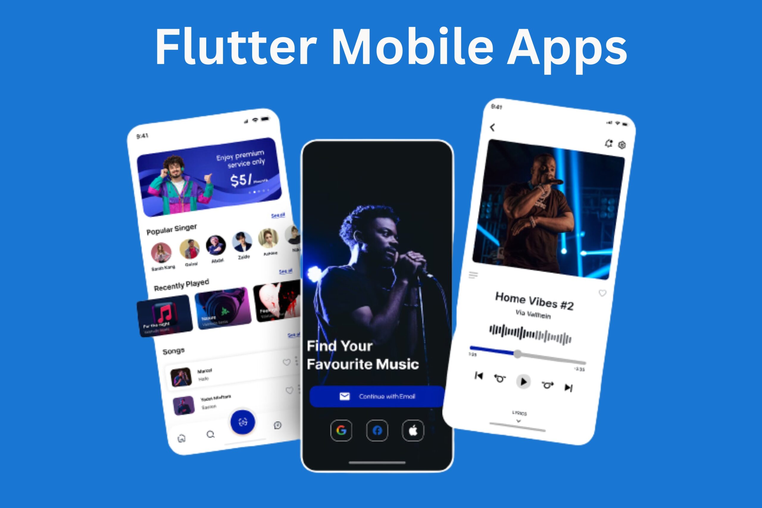 different view of flutter apps on mobiles